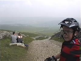 Ben at the start of the final downhill on Mastiles Lane